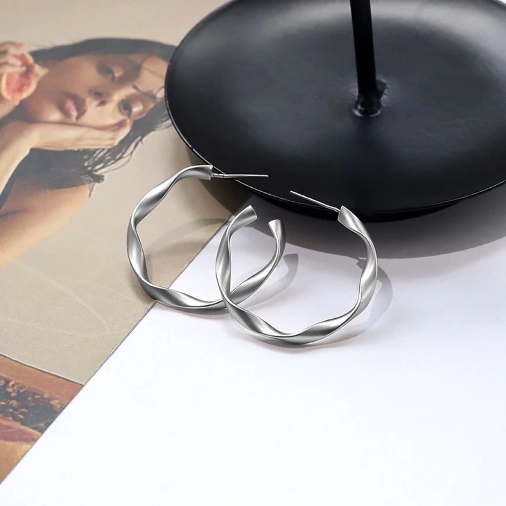 5 for $25  Twisted Open Hoop Earrings - Picture 4 of 8